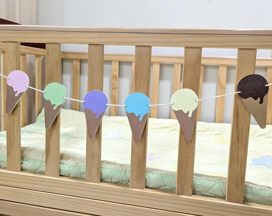 Ice Cream Cone Garland | Handpainted