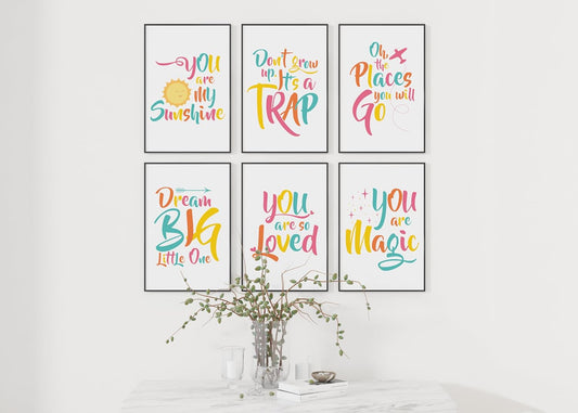 Kids Quotes Wall Posters | Set of 6
