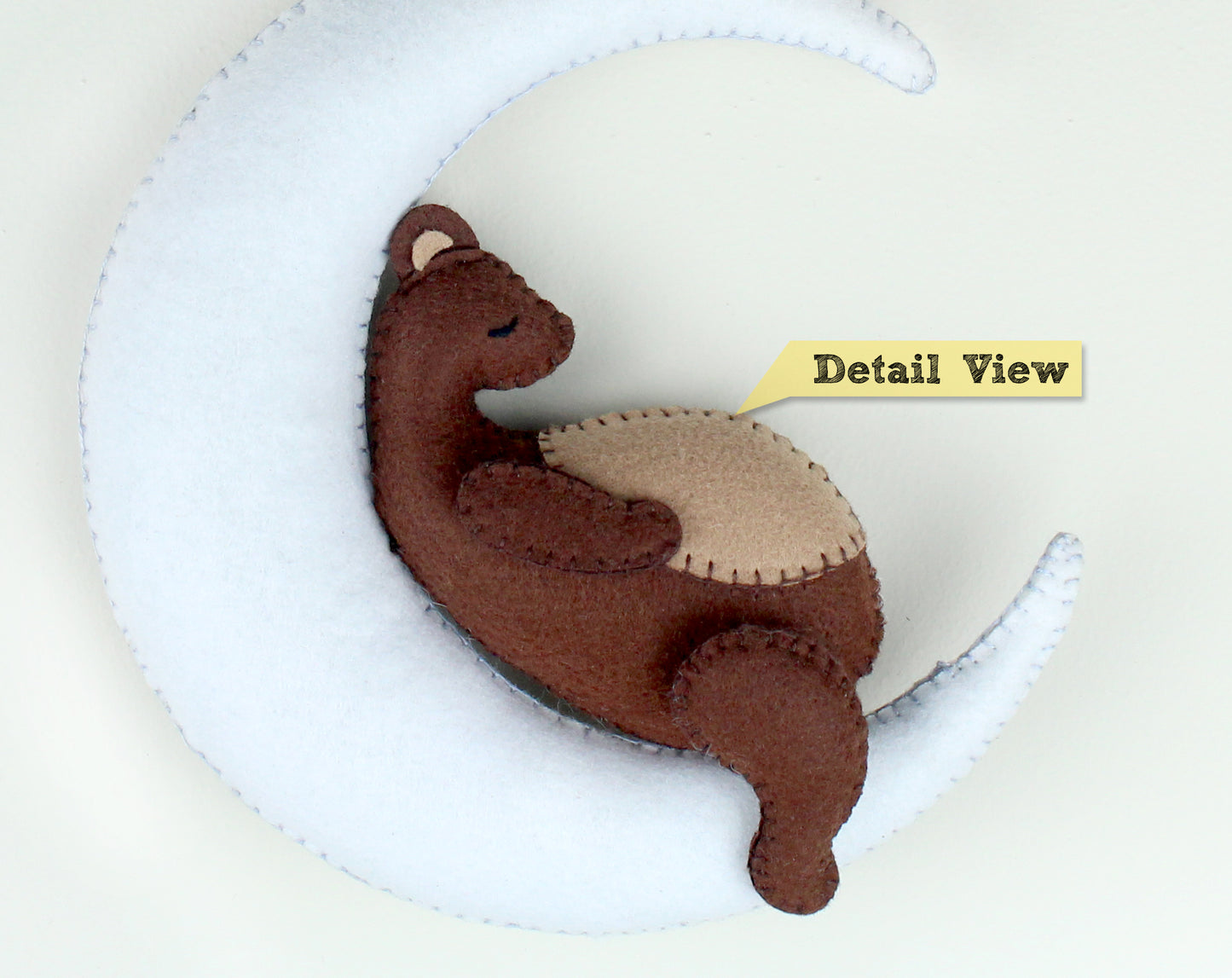 Sleepy Bear on the Moon Hanging Toy Ornament