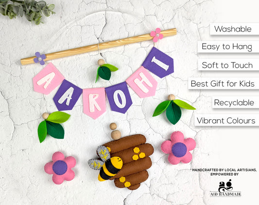 Honey Bee Name Wall Hanging
