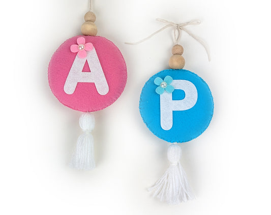Circular Monogram Ornament with Tassel