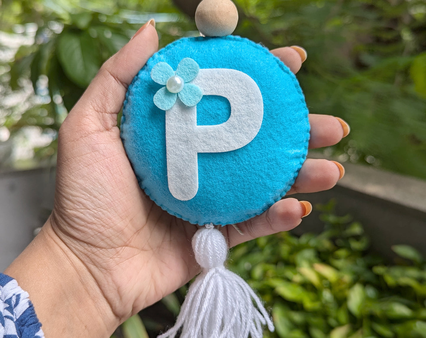 Circular Monogram Ornament with Tassel