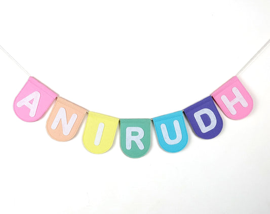 Personalized Pastel Rainbow Name Bunting
