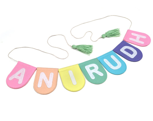 Personalized Pastel Rainbow Name Bunting