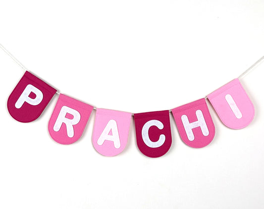 Personalized Pink Name Bunting