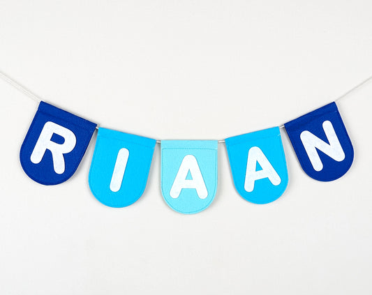 Personalized Blue Name Bunting