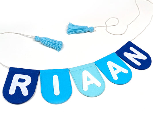 Personalized Blue Name Bunting