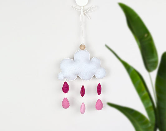 Pink Rain Cloud Hanging Toy Ornament