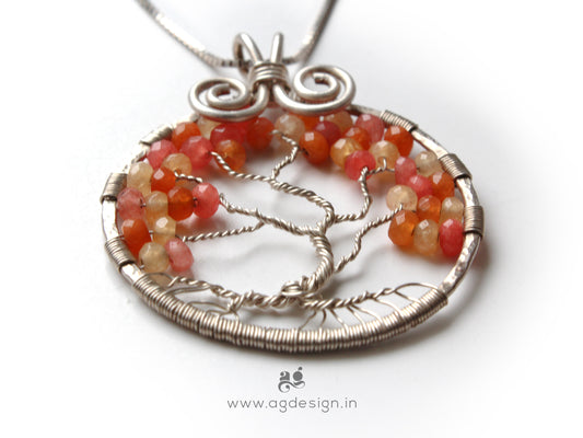 Peach Tree of Life Pendant | Sterling Silver
