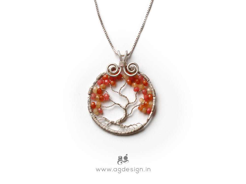 Peach Tree of Life Pendant | Sterling Silver