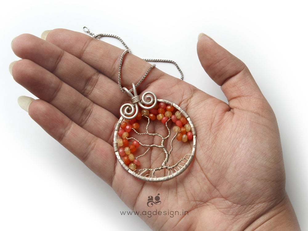 Peach Tree of Life Pendant | Sterling Silver