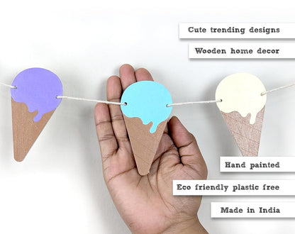 Ice Cream Cone Garland | Handpainted