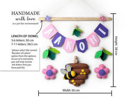 Honey Bee Name Wall Hanging