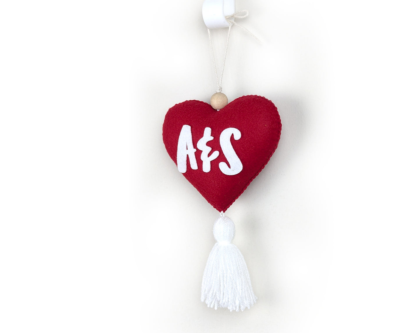 Heart Couple Initials Ornament with Tassel