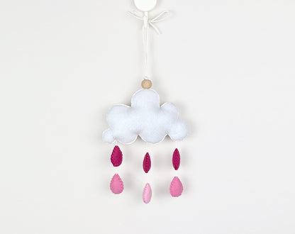 Pink Rain Cloud Hanging Toy Ornament