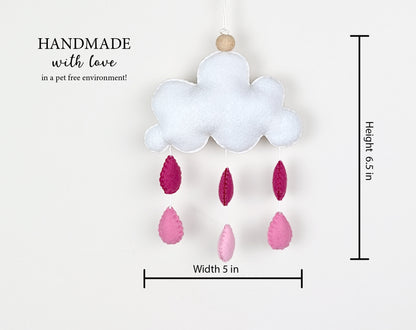 Pink Rain Cloud Hanging Toy Ornament
