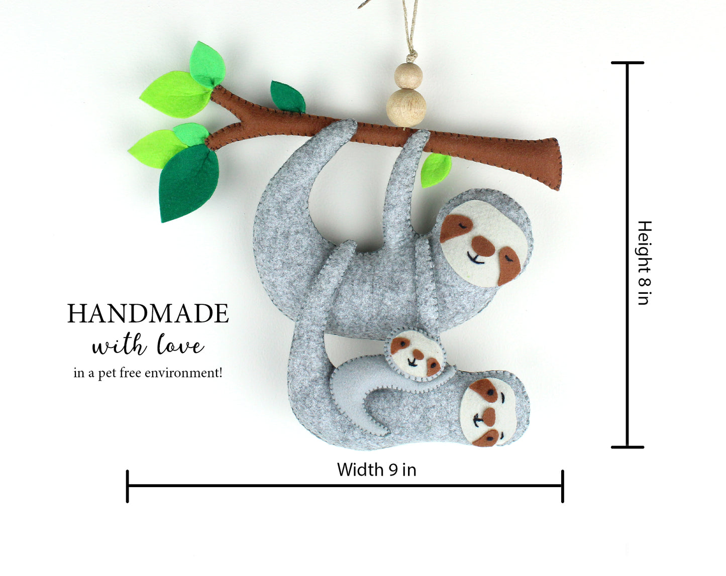 Sloth Family Hanging Toy Ornament