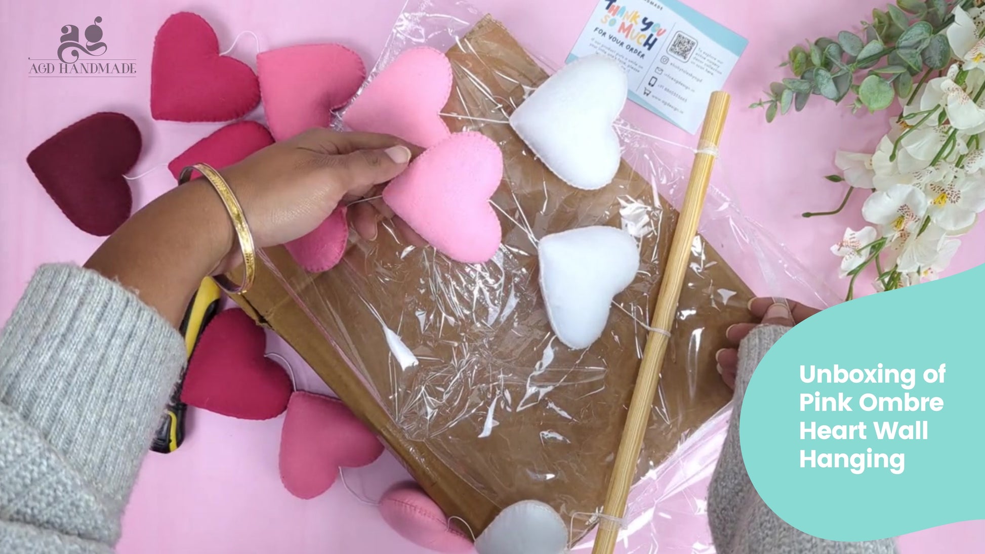 Pink Ombre Heart Wall Hanging