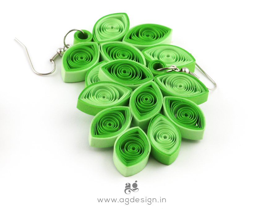 Sudha (Pristine) - Black and White Paper Quilling Earrings - One Year — San  José Made