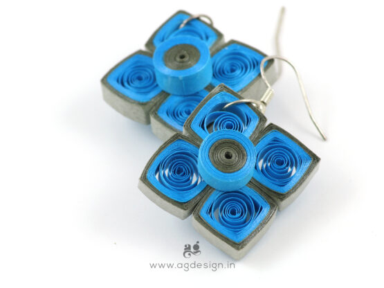Cobalt blue paper earrings