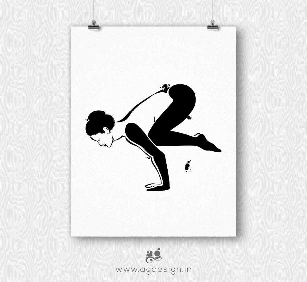 Crow Pose Yoga Posture Poster Ag Design