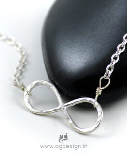 Infinity necklace sterling silver side