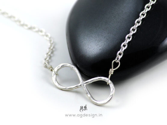 Infinity necklace sterling silver side
