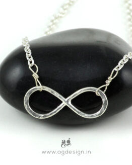 Infinity necklace sterling silver front