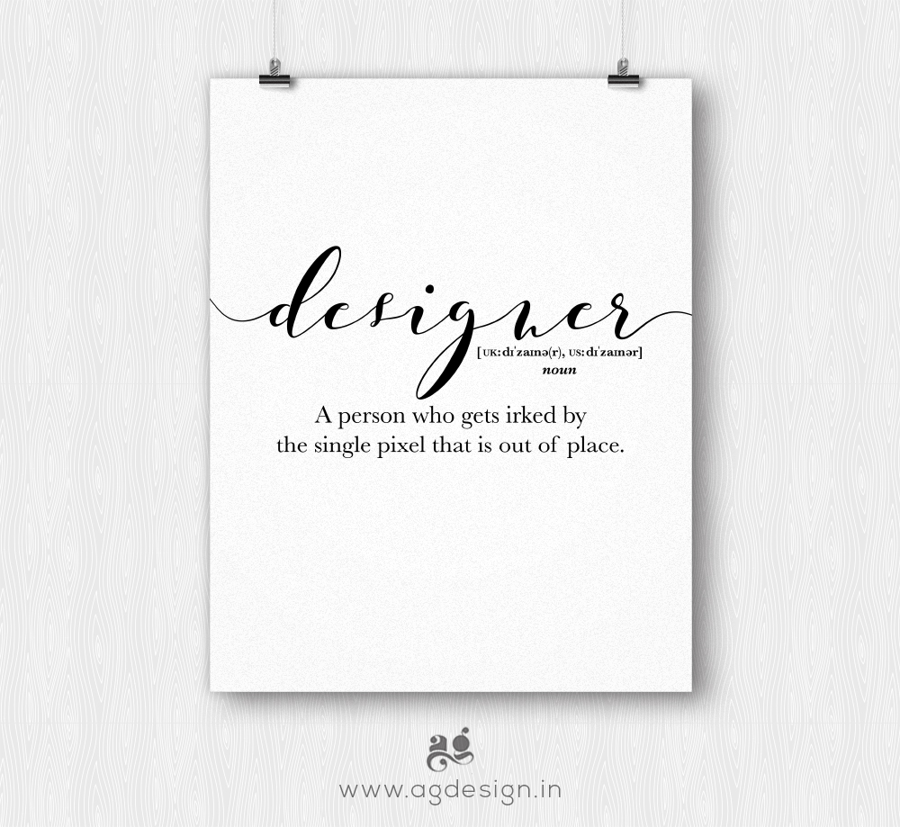 Funny Designer Definition Poster – AG Design Typography Wall Art