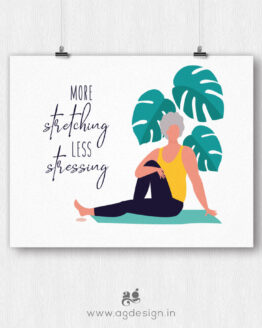 Female Stretching Yoga Poster