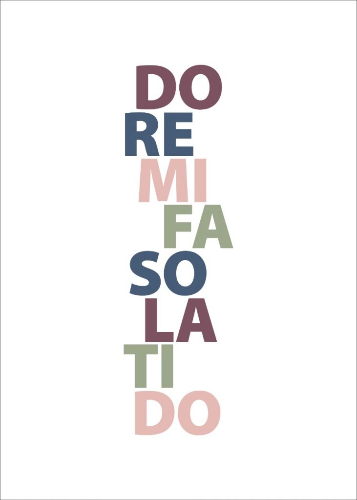 Do Re Mi Colourful Poster – AG Design Typography Wall Art