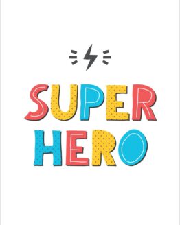 super hero typography poster