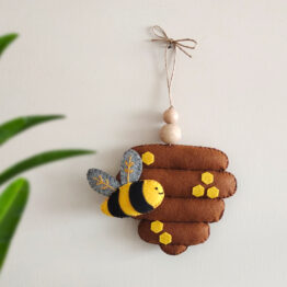 Beehive and Bumblebee Ornament