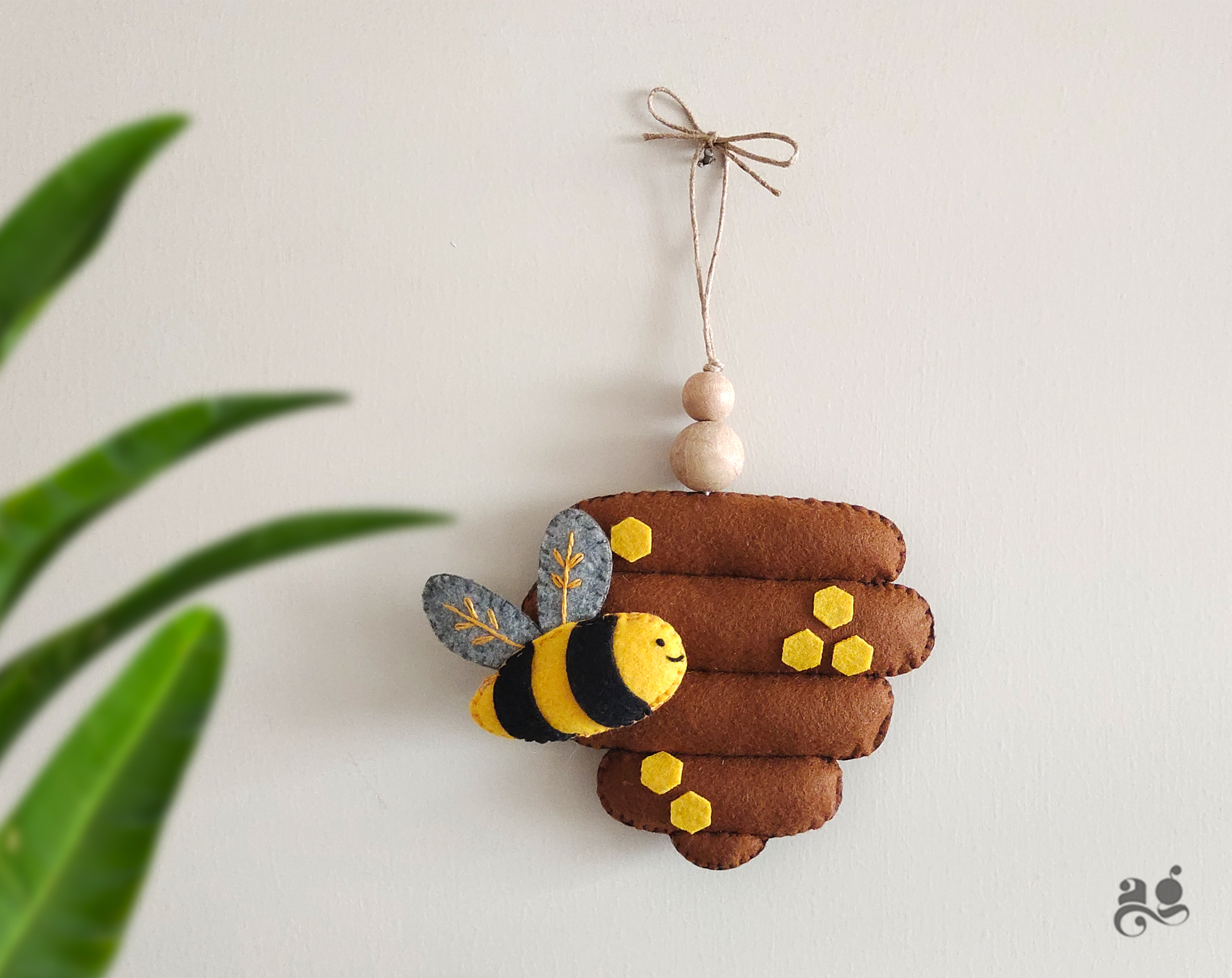Beehive and Bumblebee Ornament
