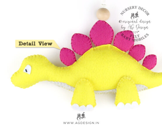 handmade felt stegosaurus dinosaur ornament