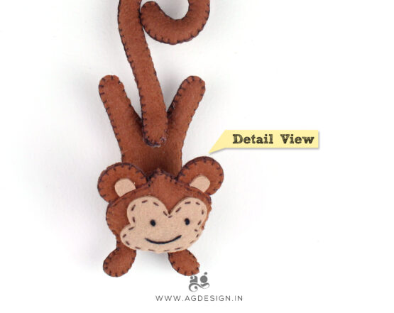 handmade felt monkey ornament