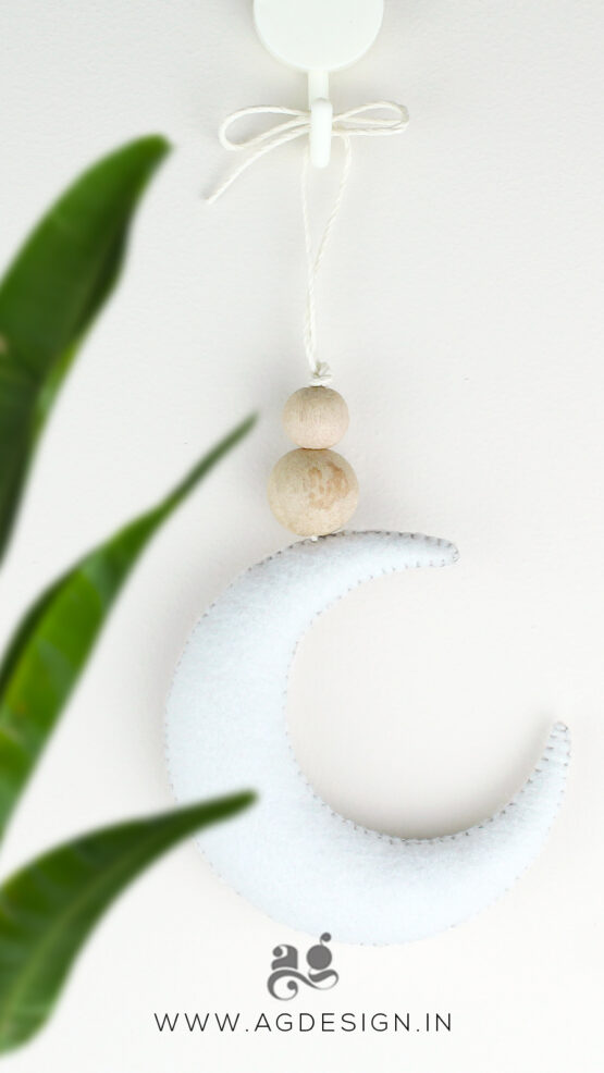 white crescent moon ornament by AGDesigns
