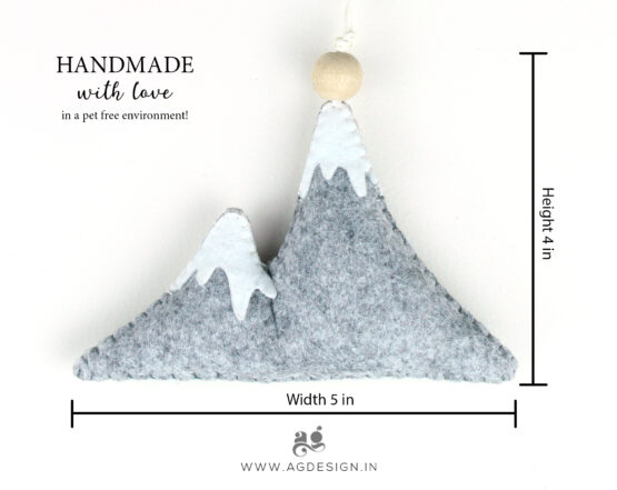 snowy mountains ornament dimensions
