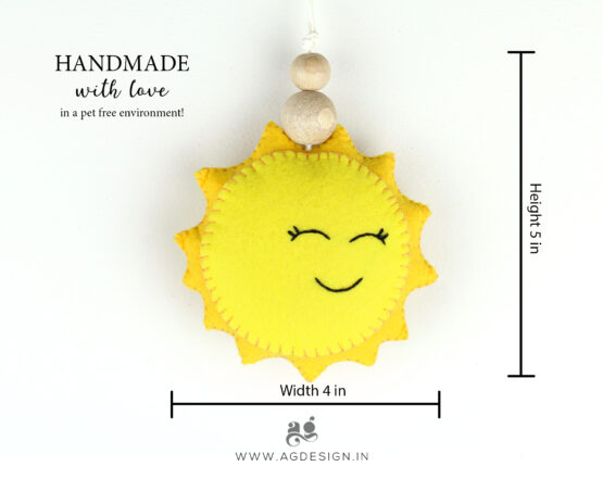 yellow sun ornament dimensions