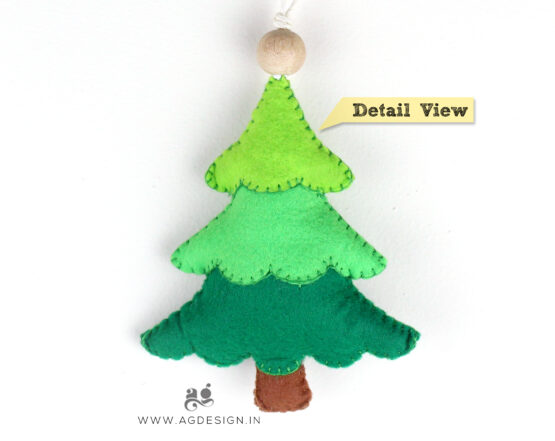 handmade felt pine tree ornament