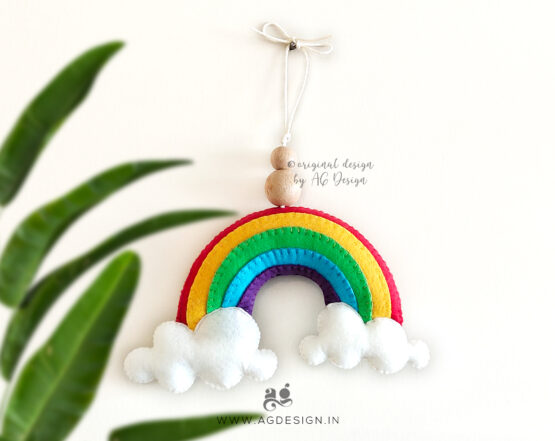 handmade felt rainbow ornament