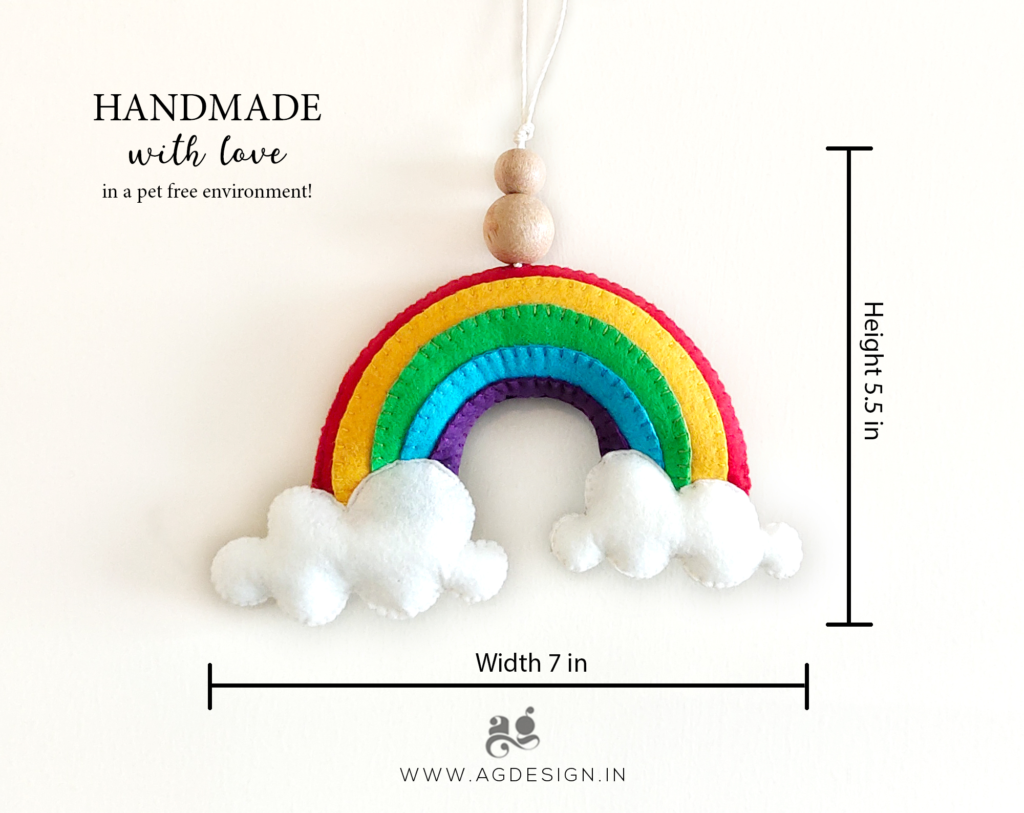 rainbow ornament dimensions