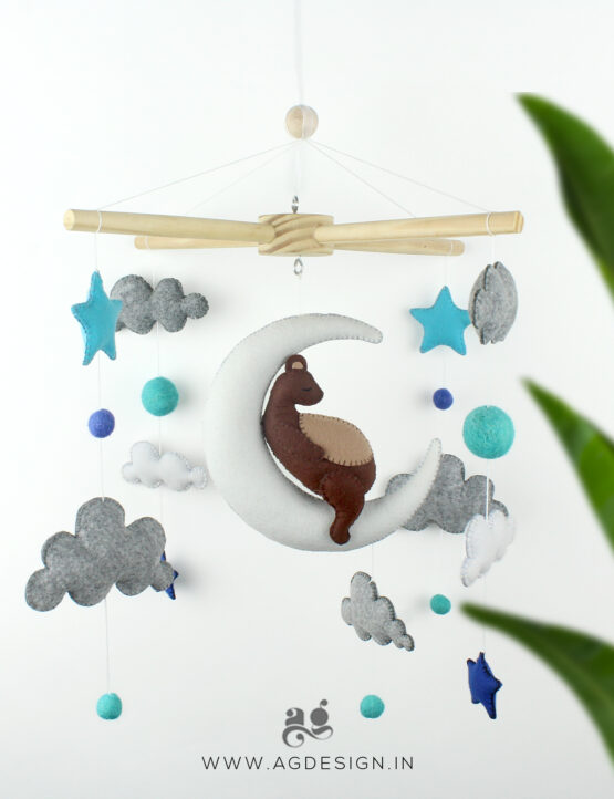 Bear on the Moon Cot Mobile | Nursery Decor - Image 2