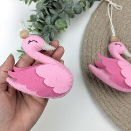 Pink Swan Hanging Ornaments