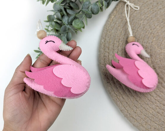 Pink Swan Hanging Ornaments