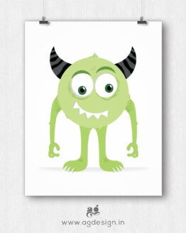 Green Cute Monster Poster